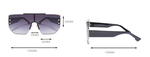 Gradient Black Oversized Square Shield Style - Tasseti