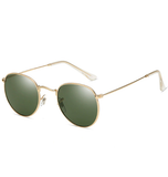 Deep Green Retro Round Sunglasses - Tasseti