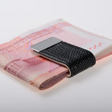 Luxury Black Leather Money Clip - Tasseti