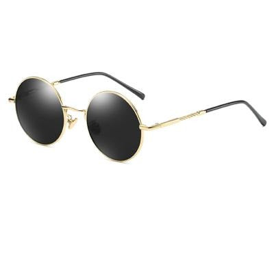 Gold Classic Polarized Round Sunglasses - Tasseti