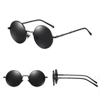 All Black Classic Polarized Round Sunglasses - Tasseti