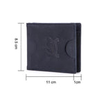 RFID Navy Blue Leather Thin Money Clip - Tasseti