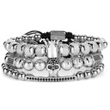 Luxury Crown CZ Skull Bracelet [2 Variants] - Tasseti