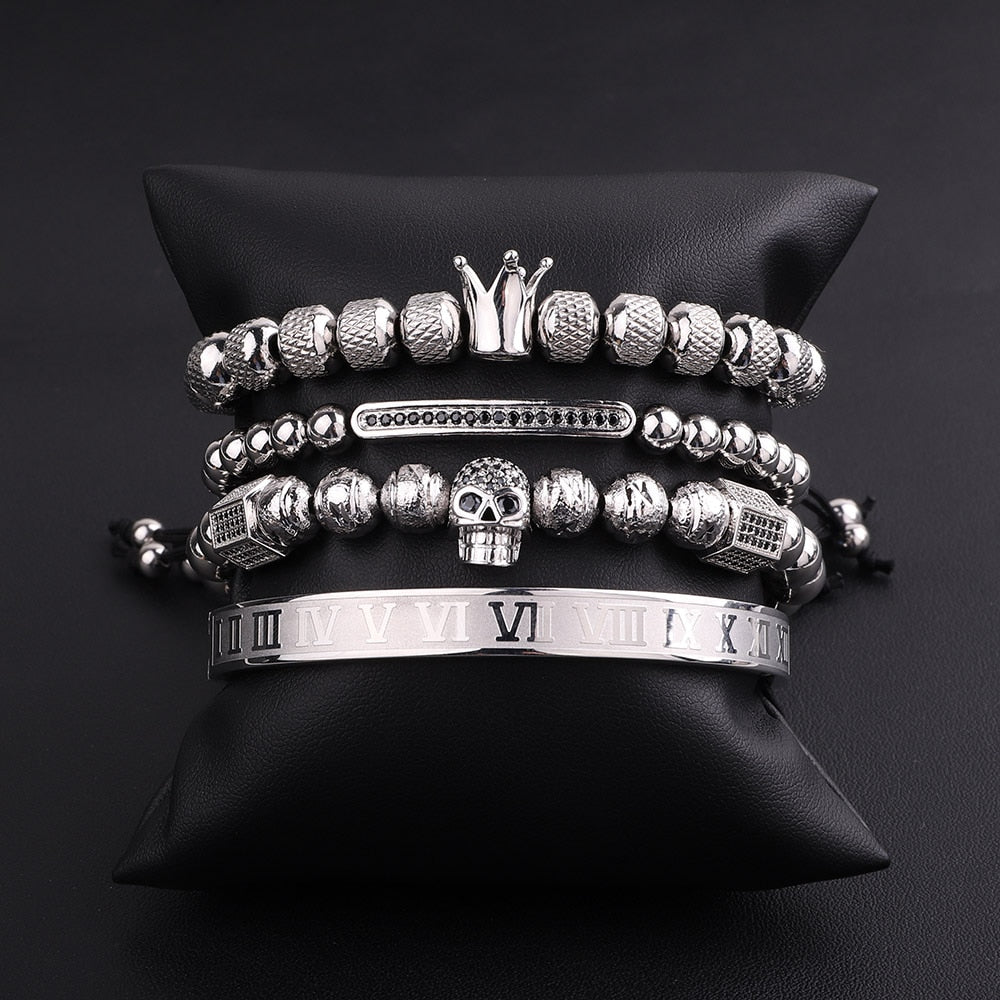 TINGN Crown King Bracelet for Women Men Stainless Steel Adjustable  Twist Cable Crown Bracelet Jewelry - Walmart.com