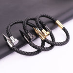 Luxury Braided Leather Nail Bracelet  [9 Variants] - Tasseti