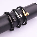 Luxury Braided Leather Nail Bracelet  [9 Variants] - Tasseti