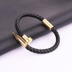 Luxury Braided Leather Nail Bracelet  [9 Variants] - Tasseti