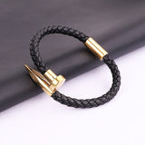 Luxury Braided Leather Nail Bracelet  [9 Variants] - Tasseti