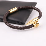 Luxury Braided Leather Nail Bracelet  [9 Variants] - Tasseti