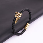 Luxury Braided Leather Nail Bracelet  [9 Variants] - Tasseti