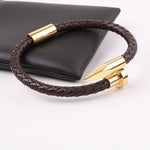 Luxury Braided Leather Nail Bracelet  [9 Variants] - Tasseti