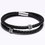 Micro Paved Leather Bracelet [2 Variants] - Tasseti