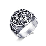 Silver Lion Head Ring - Tasseti