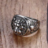 Silver Lion Head Ring - Tasseti