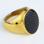 Enamel Carbon Fiber Golden Ring - Tasseti