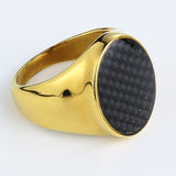 Enamel Carbon Fiber Golden Ring - Tasseti