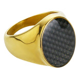 Enamel Carbon Fiber Golden Ring - Tasseti