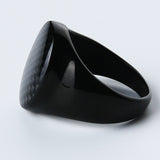 Enamel Carbon Fiber Black Ring - Tasseti