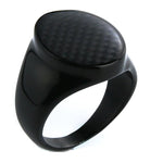 Enamel Carbon Fiber Black Ring - Tasseti