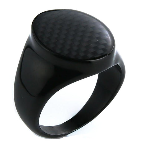 Enamel Carbon Fiber Black Ring - Tasseti