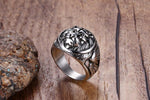 Silver Lion Head Ring - Tasseti