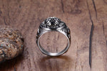Silver Lion Head Ring - Tasseti