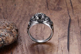 Silver Lion Head Ring - Tasseti