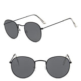 All Black Retro Round Sunglasses - Tasseti