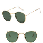 Deep Green Retro Round Sunglasses - Tasseti