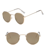 All Gold Retro Round Sunglasses - Tasseti