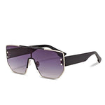 Gradient Black Oversized Square Shield Style - Tasseti