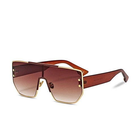 Brown Oversized Square Shield Style - Tasseti