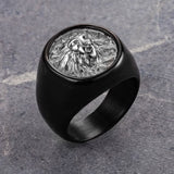 Black Silver Lion's Crown Ring - Tasseti