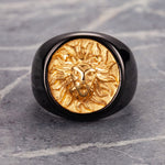 Black Gold Lion's Crown Ring - Tasseti