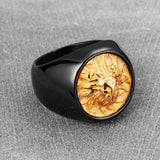 Black Gold Lion's Crown Ring - Tasseti
