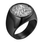 Black Silver Lion's Crown Ring - Tasseti