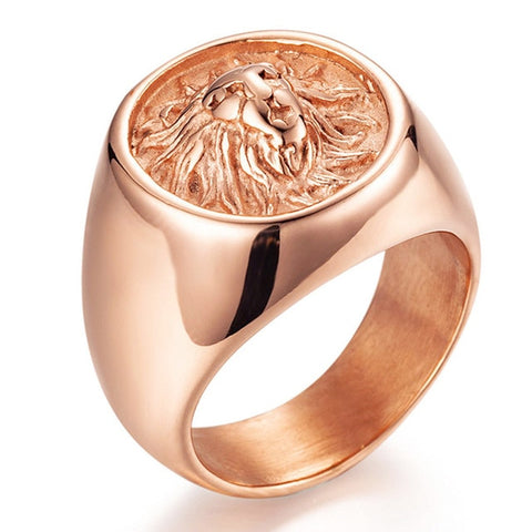 Rose Gold Lion's Crown Ring - Tasseti