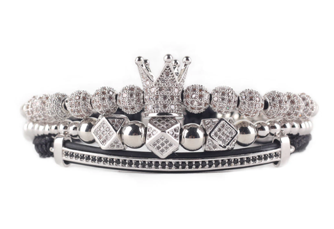 Silver Crown Macramé Set - Tasseti